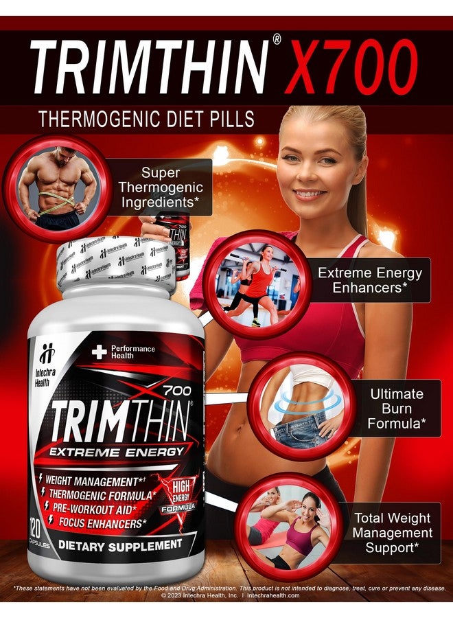 TrimThin حبوب الحمية الحرارية TrimThin® X700 مع طاقة قصوى مصنوعة في الولايات المتحدة 120 كبسولة - Image 3