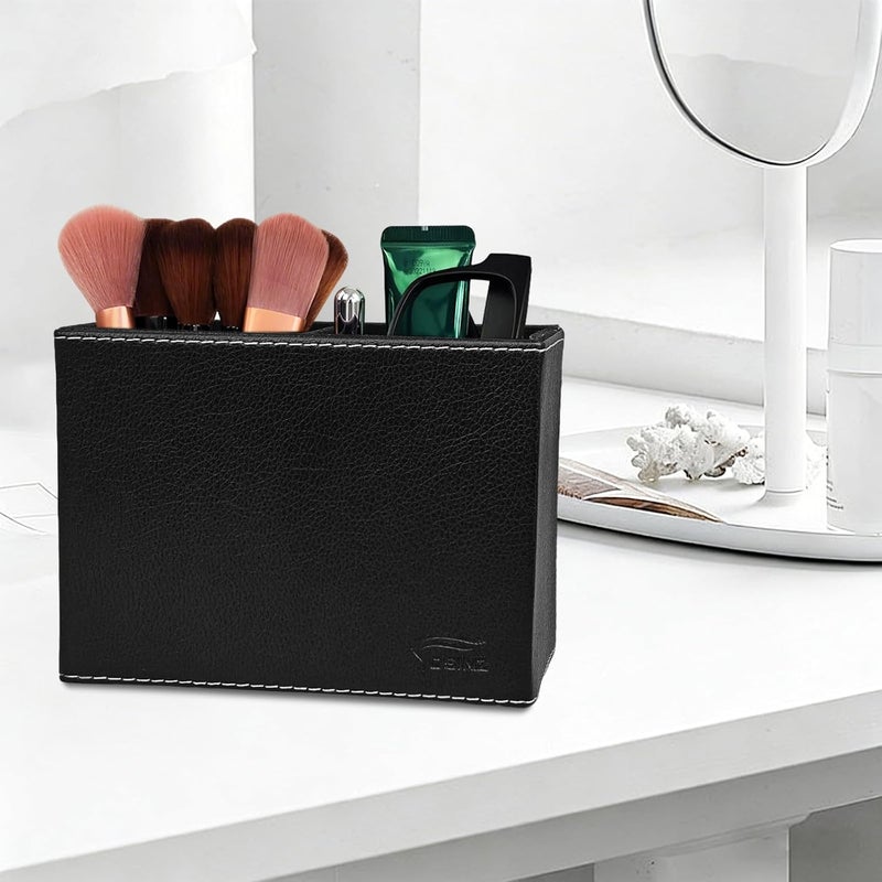 Fosinz Pen Pencil Holder Cup Container PU Leather Desk Organizer Stand Decor Brush Scissor Holder Decoration Office Desk Home School - Image 3