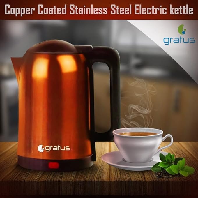 gratus Electric Copper Coated StainlessSteel Kettle 2L 360Degree Cordless Power Base Model Glk2098Bc - Image 3