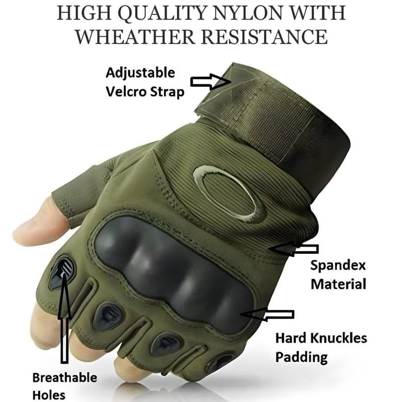 DEVYAMI Tactical Riding Gloves for Men – Half-Finger Motorcycle Gloves with Rubber Knuckle Guard, Non-Slip Grip & Palm Padding – Ideal for Bike Riders, Sports, and Outdoors - Image 5