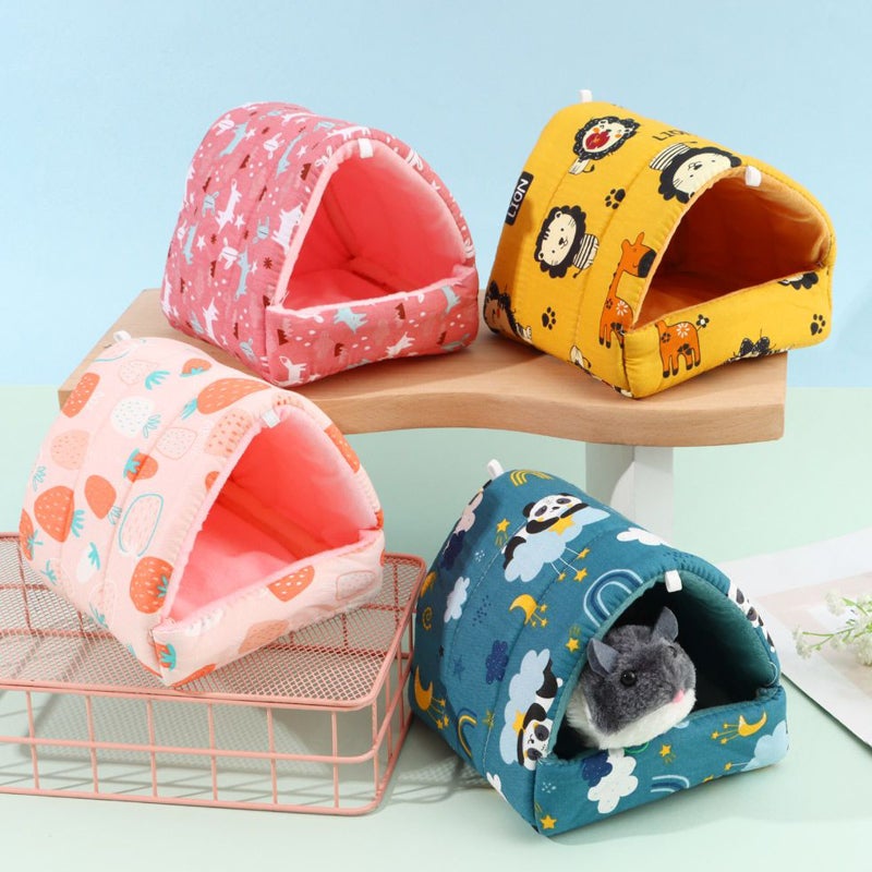 Cute Winter Rabbit Squirrel Mini Cage Guinea Pig Nest Small Animal Sleeping Bed Hamster House Warm Ma - Image 5