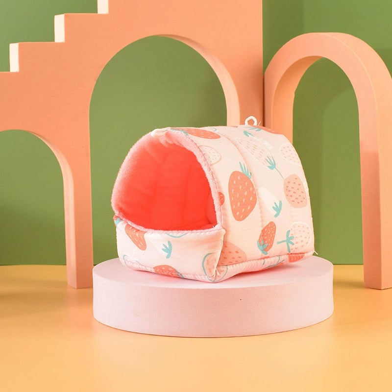 Cute Winter Rabbit Squirrel Mini Cage Guinea Pig Nest Small Animal Sleeping Bed Hamster House Warm Ma - Image 2