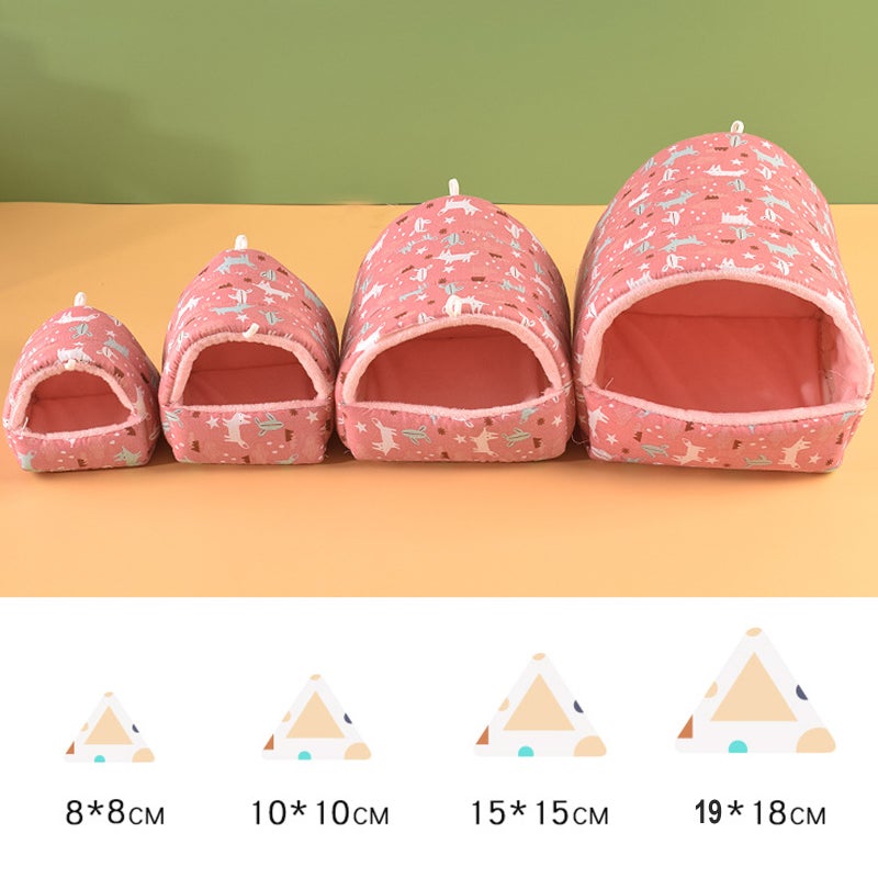 Cute Winter Rabbit Squirrel Mini Cage Guinea Pig Nest Small Animal Sleeping Bed Hamster House Warm Ma - Image 3