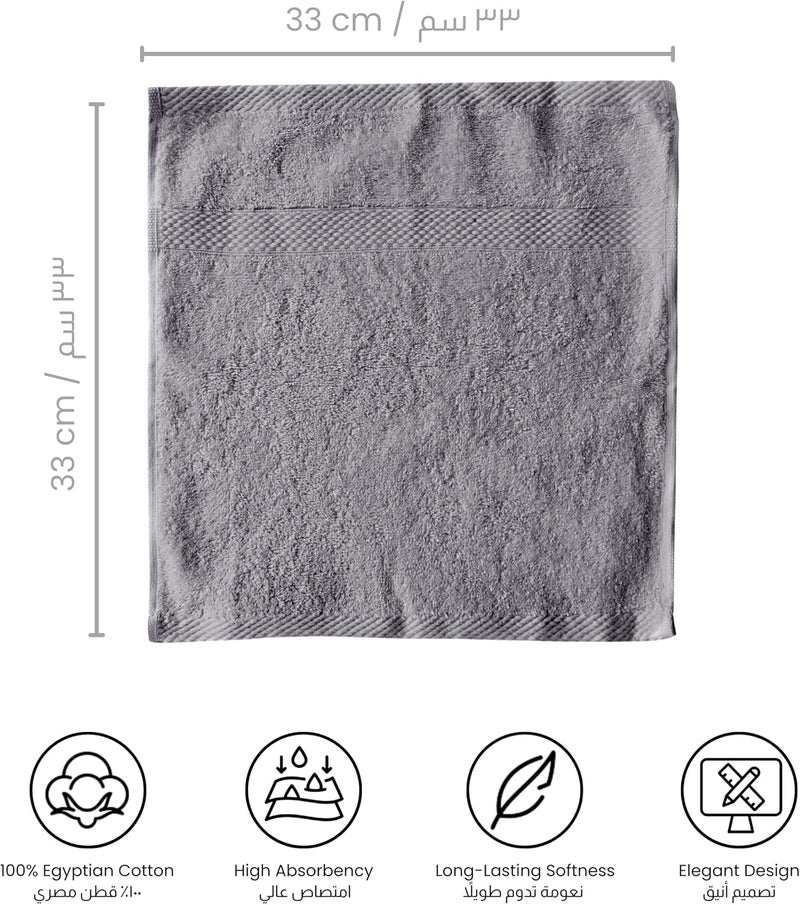 Ariika Seinna Hand towel greay 33 x 33 cm - Made out of 100% Giza 86 Egyptian Cotton, highly tensile double yarn for softness and durability. - Image 5