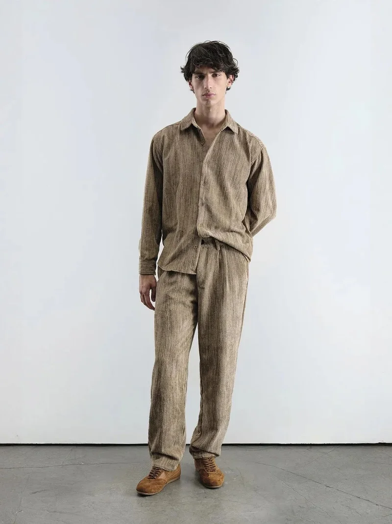 GIESTO Relaxed Fit Velvet Shirt