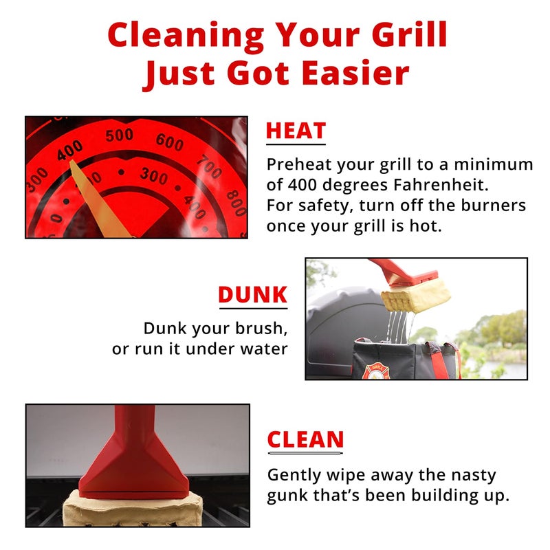 Grill Rescue BBQ Replaceable Scraper Cleaning Head, Bristle Free Grill Brush- Durable and Unique Scraper Tools for Cast Iron or Stainless-Steel Grates (Grill Grate Brush with Scraper) - Image 4