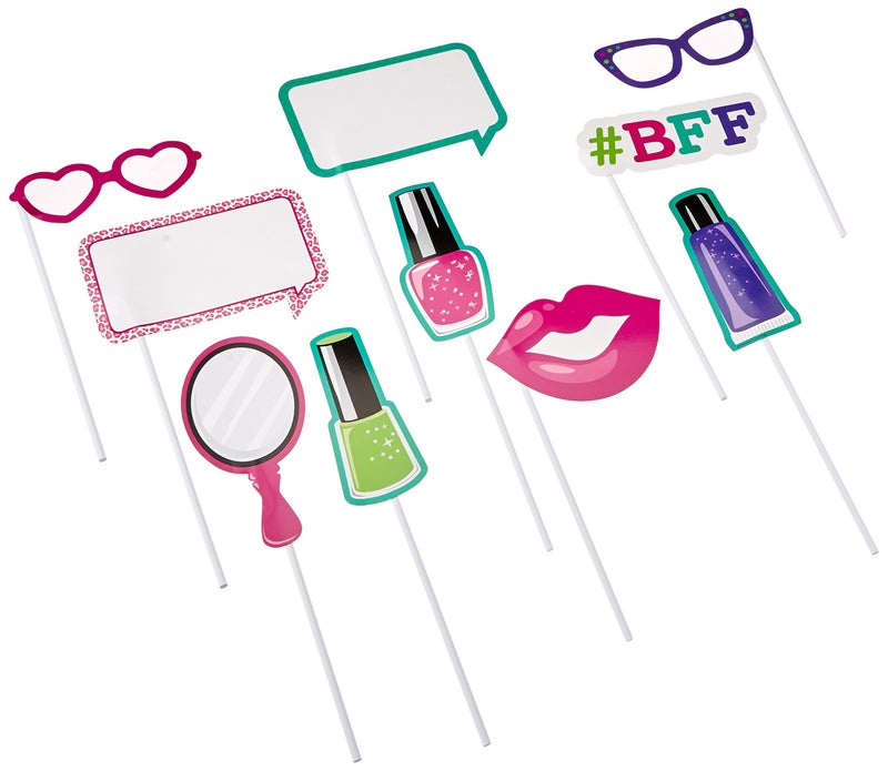 Creative Converting 10Piece Assorted Photo Booth Props Sparkle Spa Party