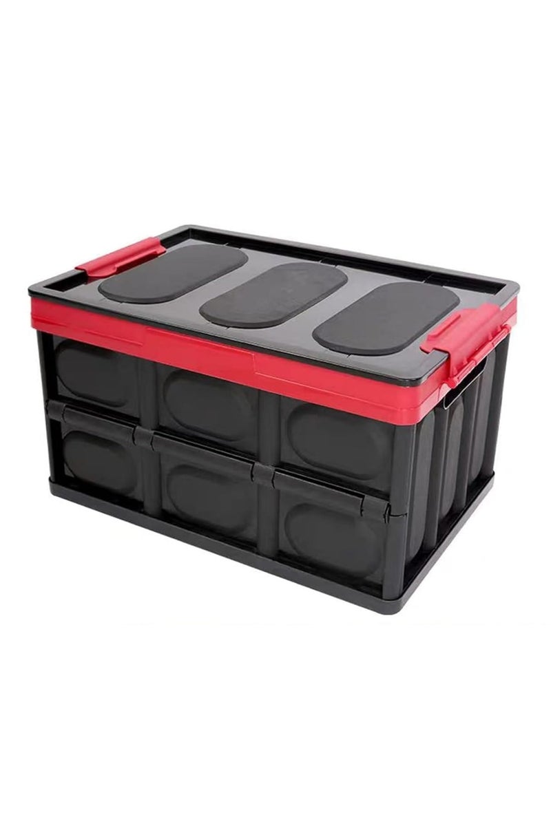 DARIYAH Durable Collapsible Storage Bin Stackable Container Home Garage Storage Cube Organizer Plastic Folding Utility Crate Storage Bin with Lid Basket for Clothes Toys Books Grocery(Black 20L(16.7x11.6x8.8inch) - Image 2