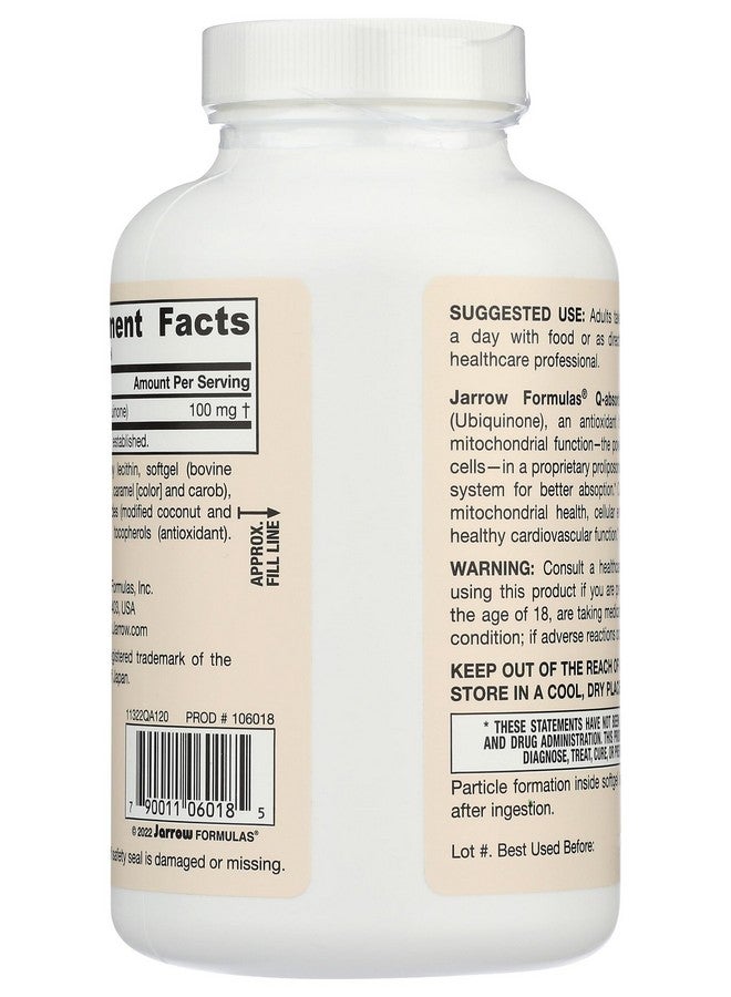 جارو فورملاز JARROW FORMULAS Q-Absorb CoQ10 100 MG، 120 CT - Image 2