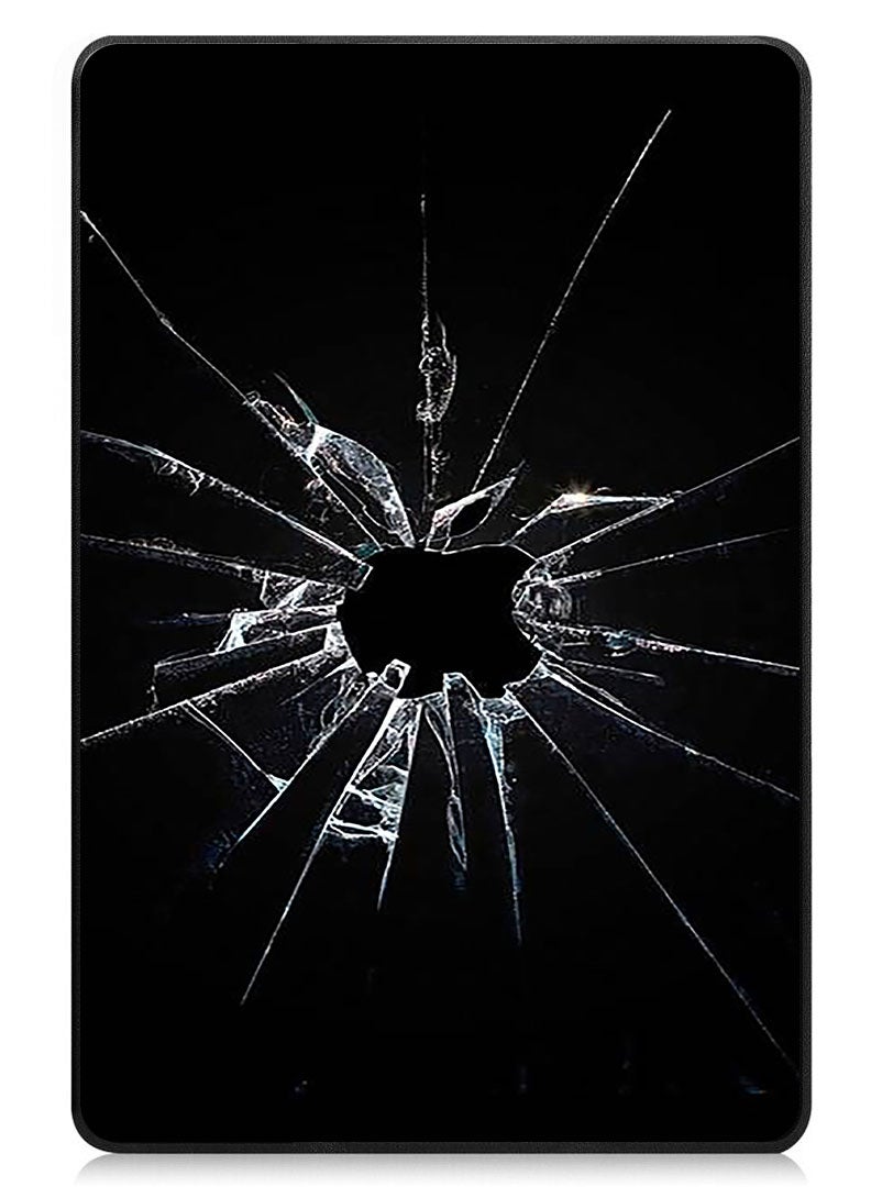 Theodor Protective Flip Case For Samsung Galaxy Tab S9 FE Plus With Trifold Stand Auto Wake Sleep Shockproof Cover Cracked Glass Apple Logo - Image 1