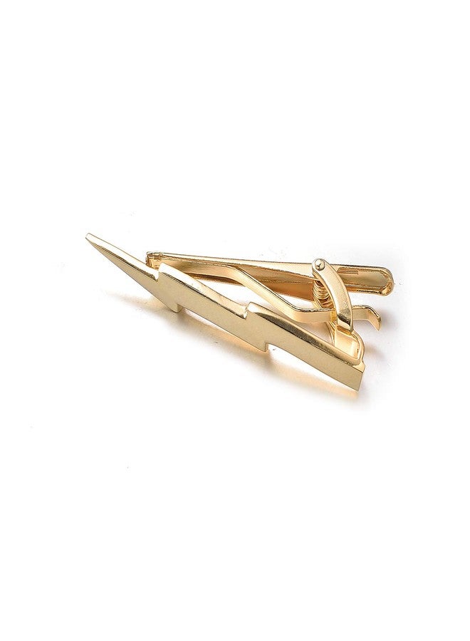 Yoursfs Skinny Lightning Bolt Tie Clips For Men Gold Color Super Hero Tie Clip Wedding - Image 3