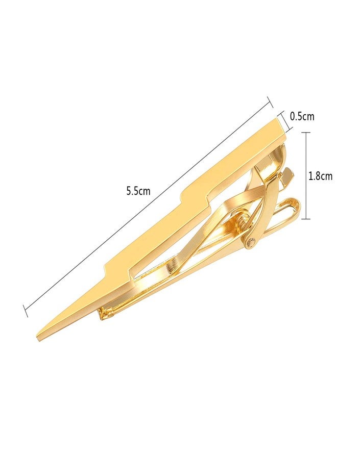 Yoursfs Skinny Lightning Bolt Tie Clips For Men Gold Color Super Hero Tie Clip Wedding - Image 2