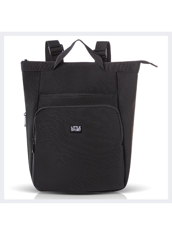 Little Story Little Story Mommy Diaper Bag w/ Changing Mat – Black  - Image 2