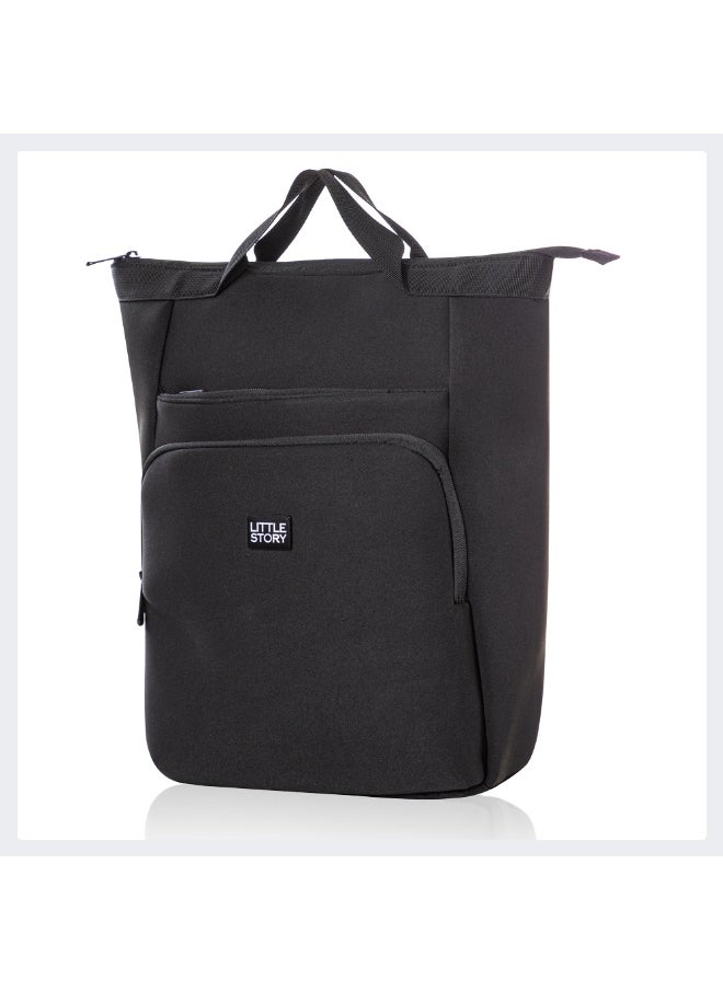 Little Story Little Story Mommy Diaper Bag w/ Changing Mat – Black  - Image 4