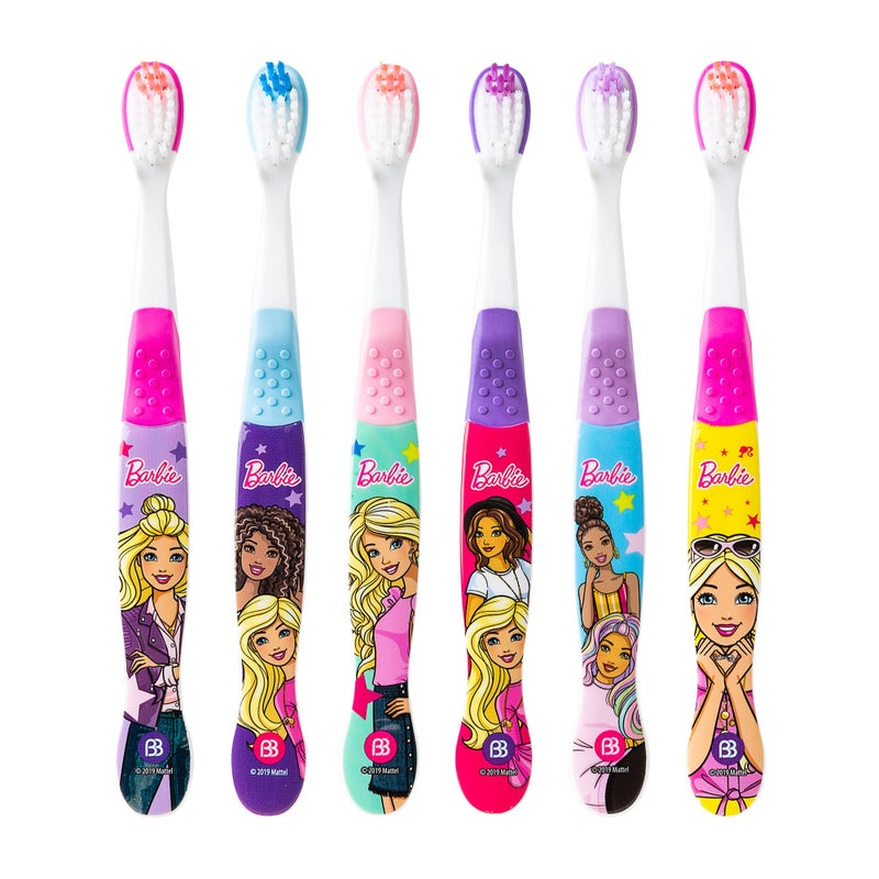 Brush Buddies 6 Pack Barbie Toothbrushes for Kids, Children's Toothbrushes, Soft Bristle Toothbrushes for Kids - Image 2
