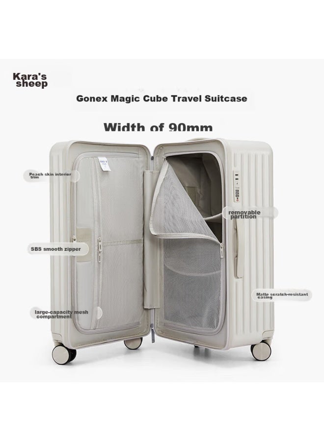 KaLay Kala Yang Cloud Box Large Capacity Cube Suitcase, 30-inch Trolley Case, Travel Luggage For Men And Women, Cx8119, Oatmeal Gray - Image 1
