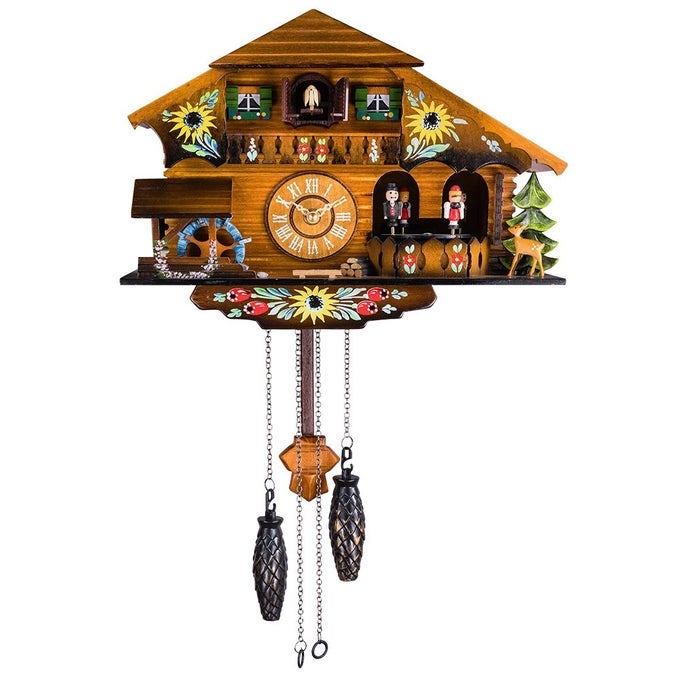 CUCKOO CLOCK PENDULUM QUARTZ WALL CLOCK BLACK FOREST HOUSE HOME DECOR