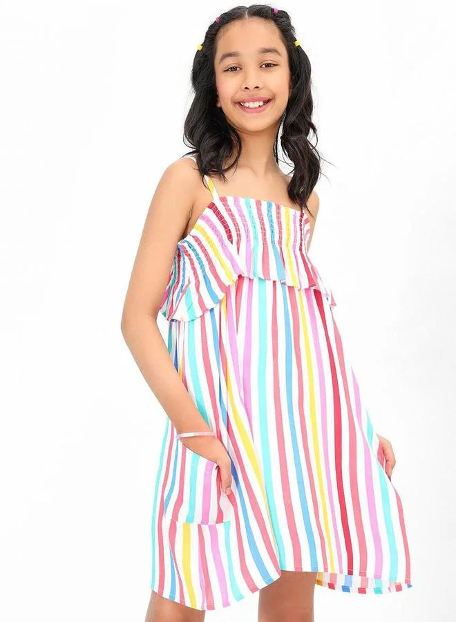 بونكيدز Striped Ruffle Sundress