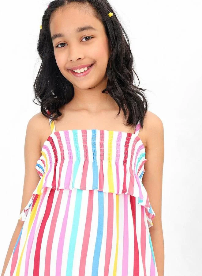بونكيدز Striped Ruffle Sundress