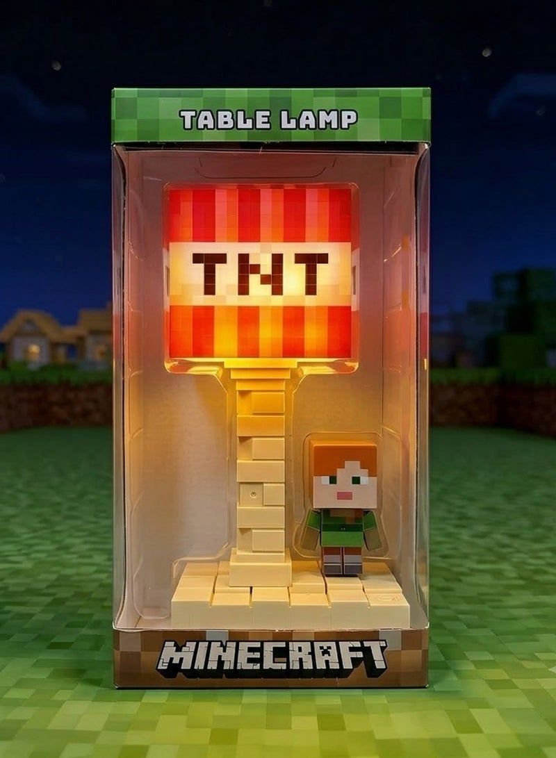 Minecraft Night Light LED Lamp, Touch Activated, Adjustable Brightness and Light Effects, USB Rechargeable Bedside Decor - Image 1