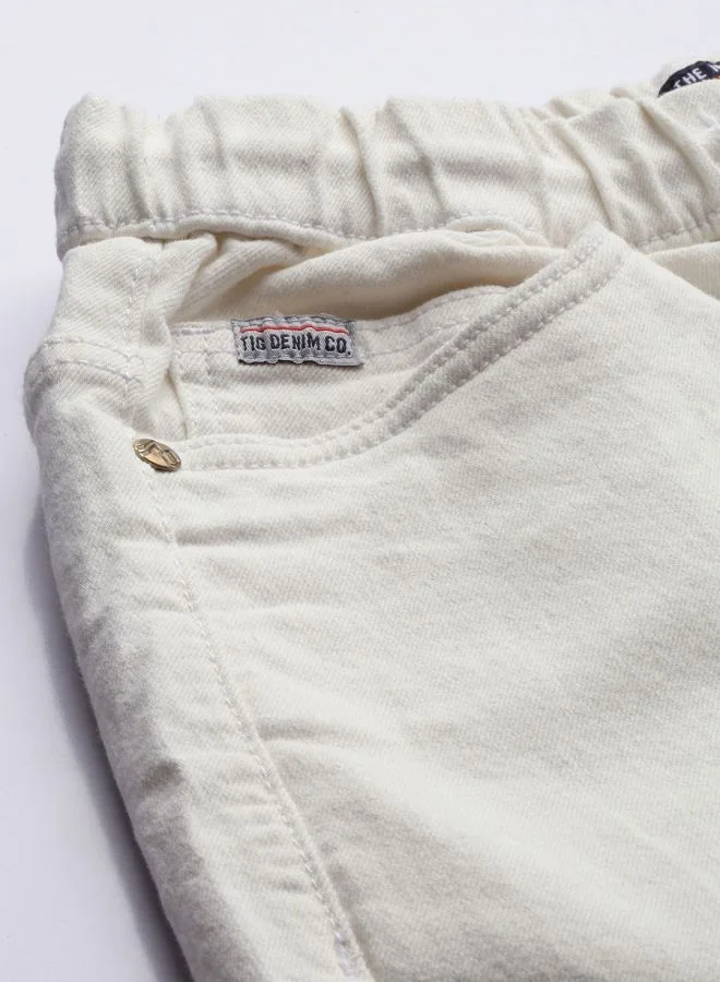 The Indian Garage Co Men Slim Fit Solid Mid-Rise Stretchable Denim Joggers