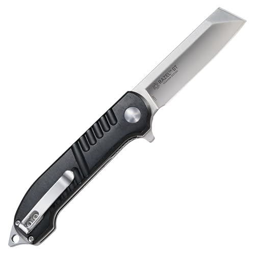 CRKT Razel GT Assisted Folding Pocket Knife: Everyday Carry, Stainless Steel Cleaver Blade with Satin Finish, Liner Lock, Black Aluminum Handle, Lanyard Hole 4031 Multi One Size - Image 2