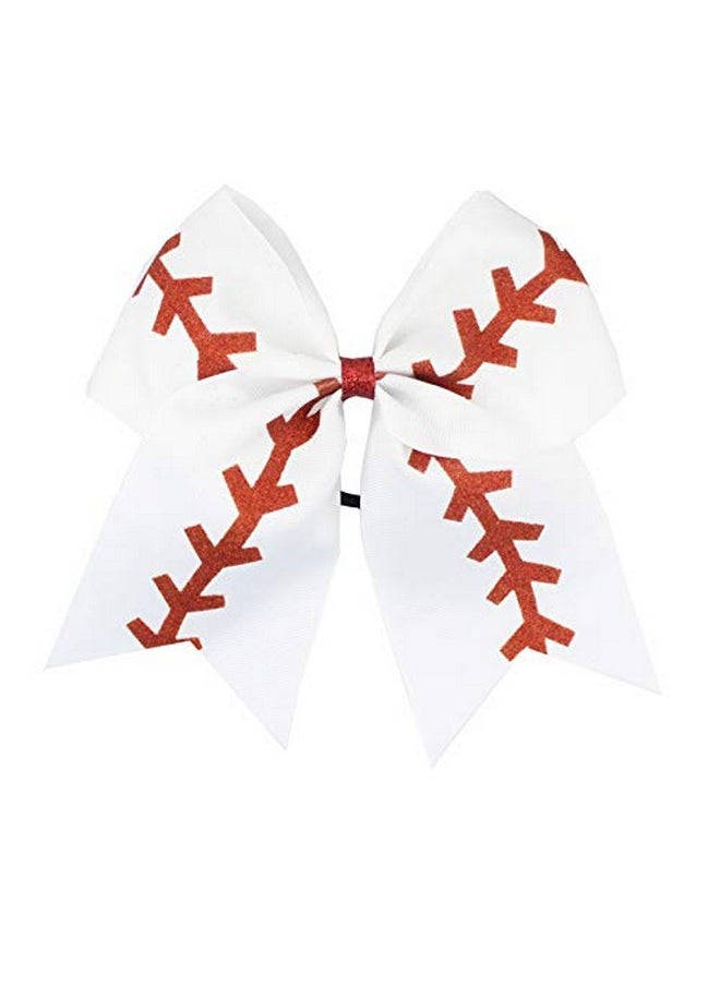 JustMyDress JustMyDress Girls Cheerleader Jumbo Bow Ponytail Holder Hairbow Girl Teen Hair Accessories JB81 (White), one size  - Image 2