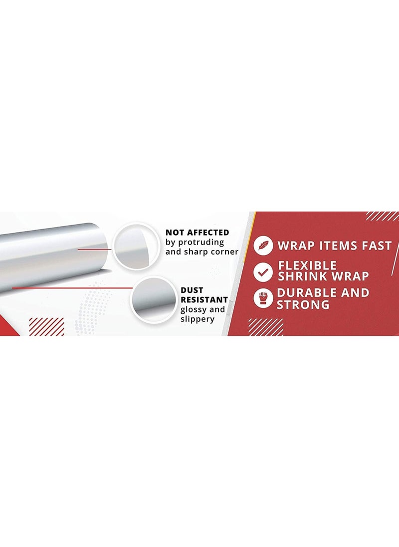 MARKQ [3 Rolls] Clear Stretch Film Wrap - 500mm Heavy Duty Plastic Shrink Wrap for Pallet Wrap, Packing, Moving and Packaging - Cling Wrap  - Image 3