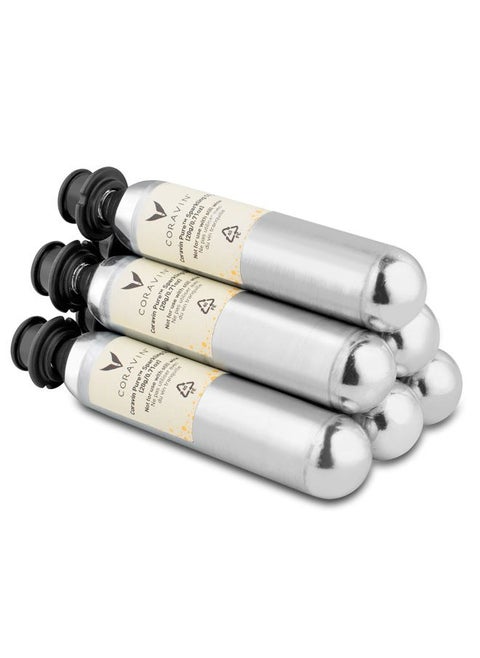 CO2 Capsules for Sparkling Wines for Use with Sparkling Preservation System | Each Capsule Holds Up to 7 Standard Bottles of 750 ml, Pack of 6