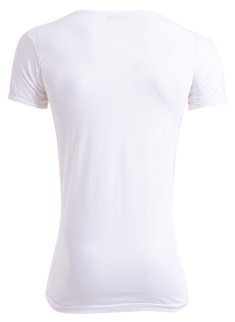 COTTONIL Bundle OF Three 100% Cotton Half Sleeve - White  - Image 3