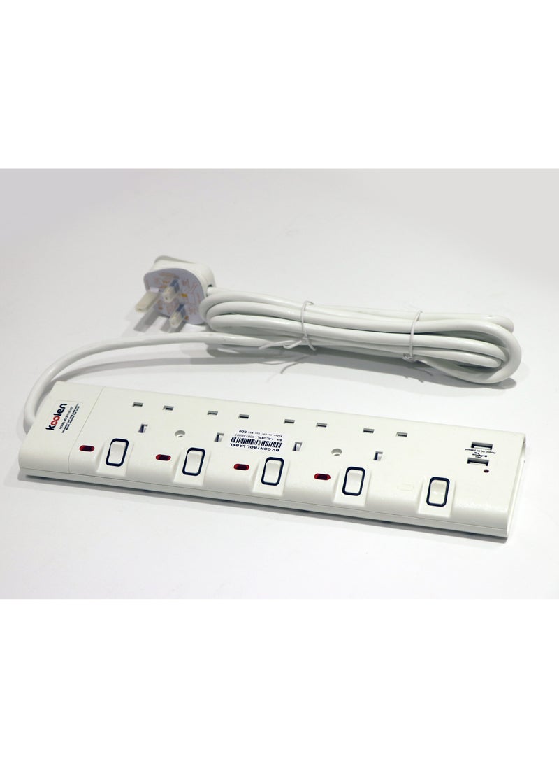 KOOLEN - Koolen Sockets 3M 3way with 2 USB - Image 1
