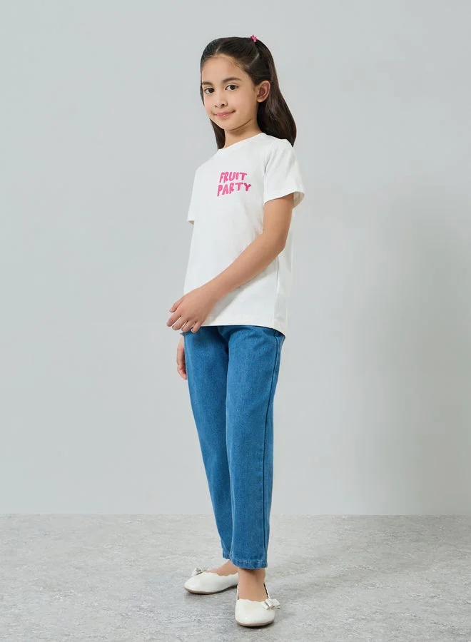 Styli Girls Off-White Fruit Party Graphic T-Shirt