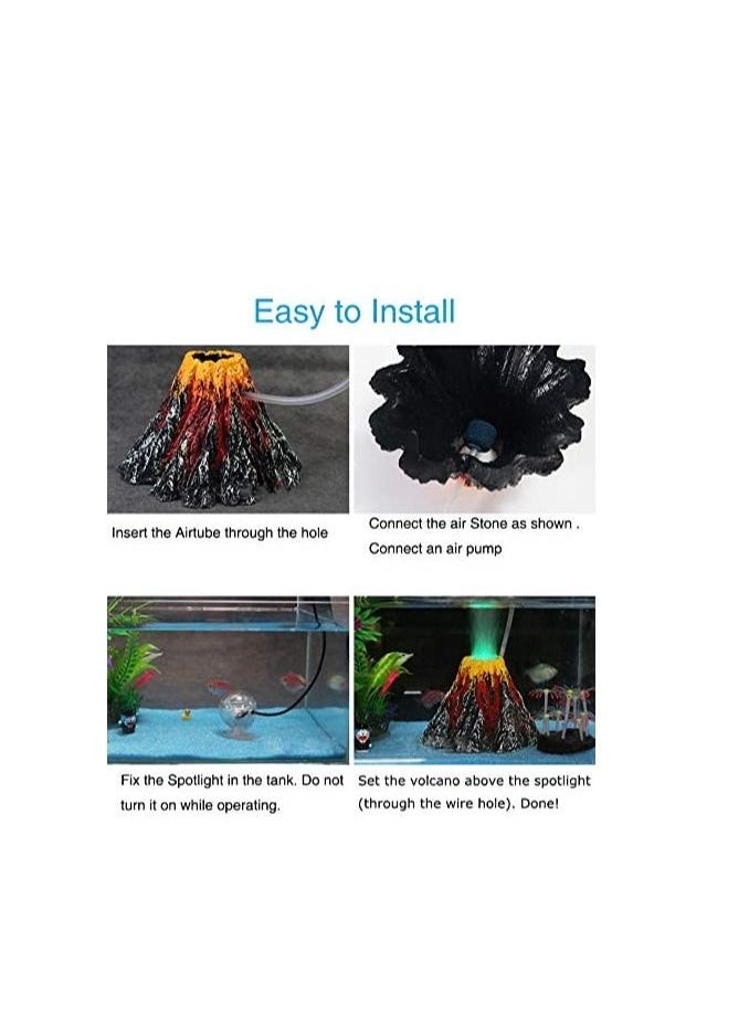 AS SEEN ON TV Aquarium Fish Tank Decoration Air Bubble Volcano Rock Oxygenates Water and Improves Circulation Multicolor Big  - Image 3