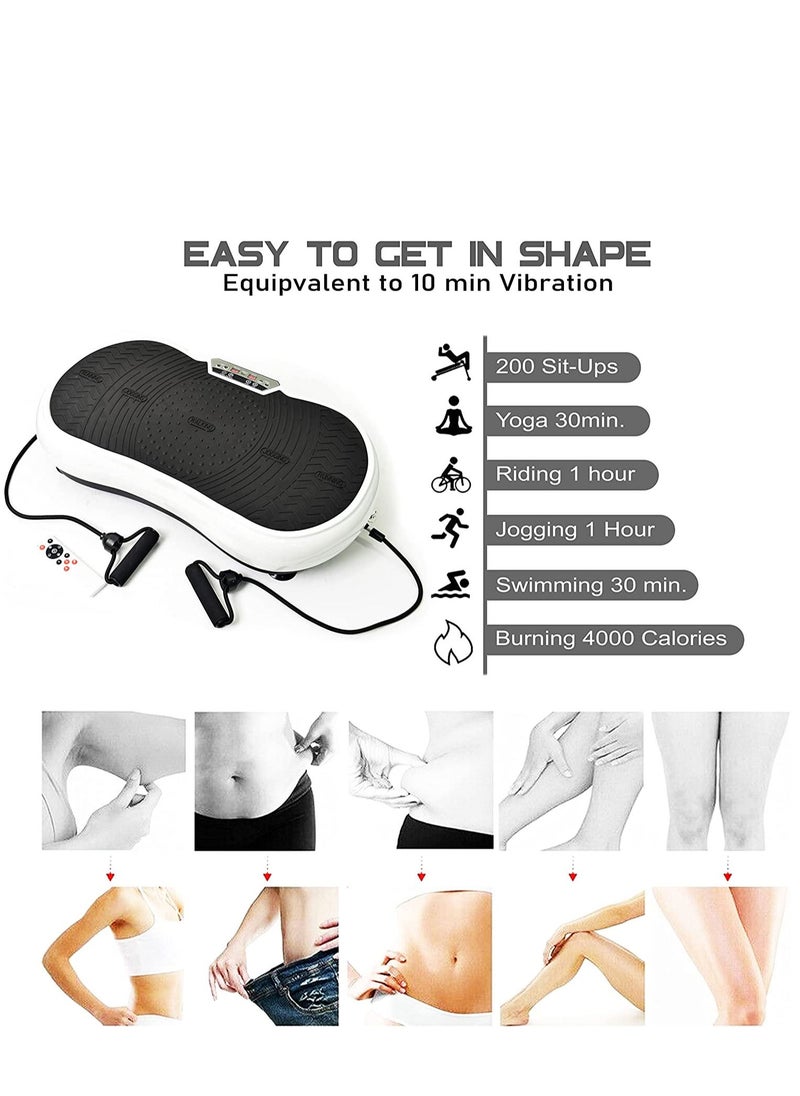 Slimming Body  Fitness Vibration Plate | Fitness Vibration Platform With Bluetooth Connection, Speaker, 10 Preset Program Modes, & 2 Resistance Bands