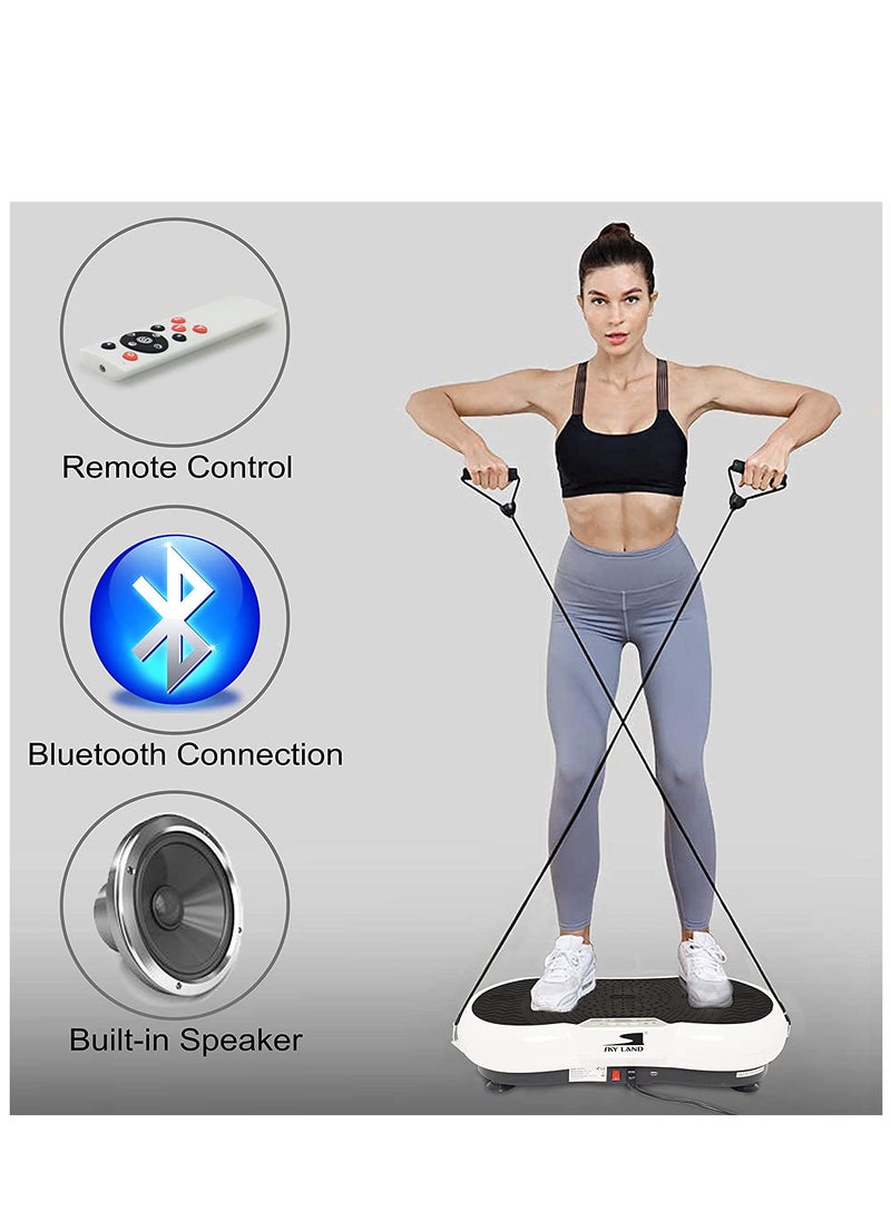 Slimming Body  Fitness Vibration Plate | Fitness Vibration Platform With Bluetooth Connection, Speaker, 10 Preset Program Modes, & 2 Resistance Bands