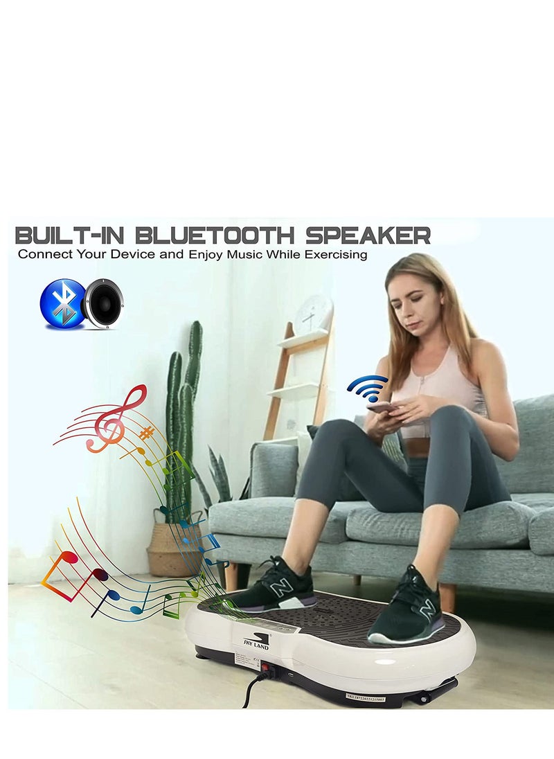 Slimming Body  Fitness Vibration Plate | Fitness Vibration Platform With Bluetooth Connection, Speaker, 10 Preset Program Modes, & 2 Resistance Bands