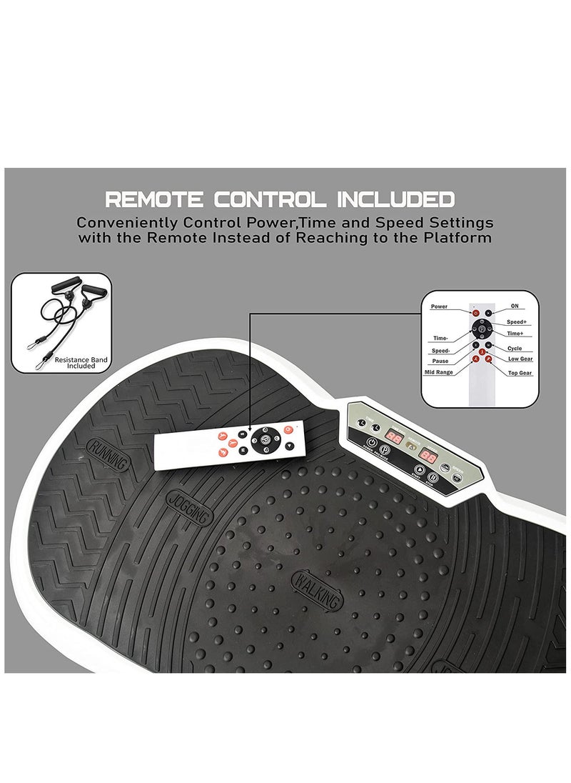 Slimming Body  Fitness Vibration Plate | Fitness Vibration Platform With Bluetooth Connection, Speaker, 10 Preset Program Modes, & 2 Resistance Bands