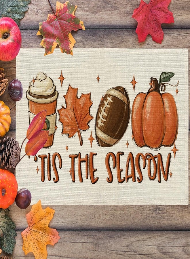WRSUNT Tis The Season Fall Placemats Set of 4 Fall Decorations for Home Autumn Thanksgiving Placemats Farmhouse Autumn Holiday Decor for Home Party Kitchen Dining Table 12x18 inches - Image 5