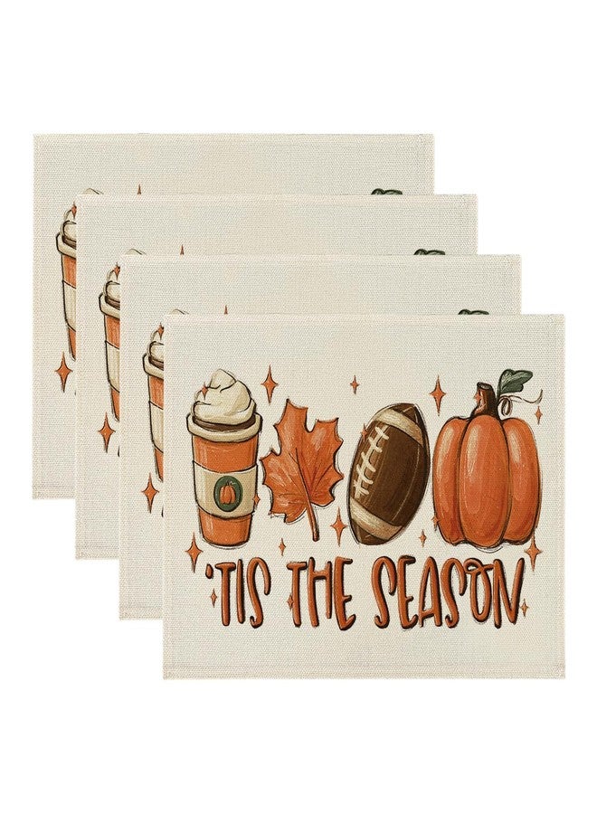 WRSUNT Tis The Season Fall Placemats Set of 4 Fall Decorations for Home Autumn Thanksgiving Placemats Farmhouse Autumn Holiday Decor for Home Party Kitchen Dining Table 12x18 inches - Image 1