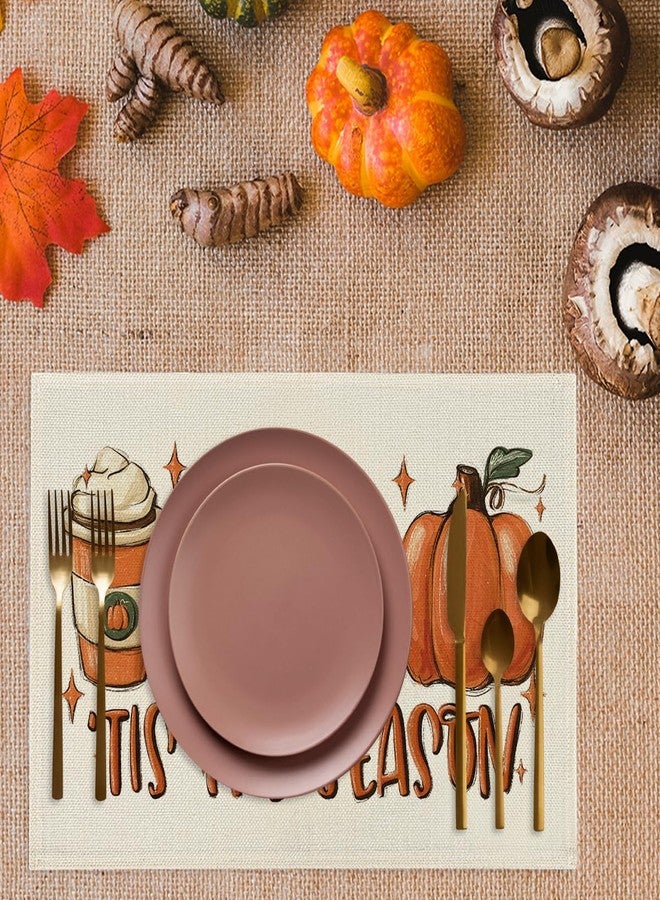 WRSUNT Tis The Season Fall Placemats Set of 4 Fall Decorations for Home Autumn Thanksgiving Placemats Farmhouse Autumn Holiday Decor for Home Party Kitchen Dining Table 12x18 inches - Image 4