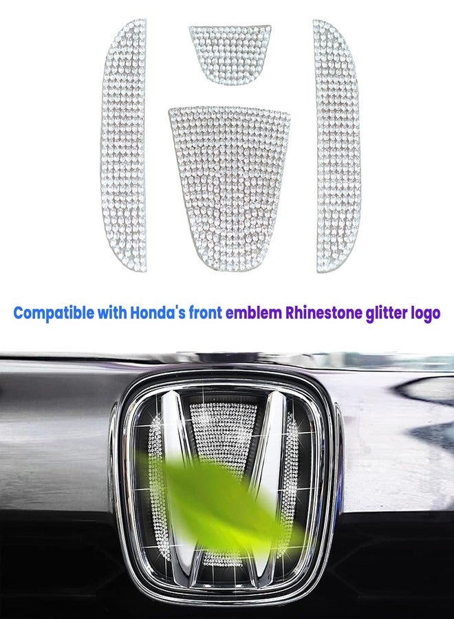 CUCHIYUN Bling Crystal Car Front Emblem Cover Sticker Compatible with Honda 10th Gen Civic Sedan 2022 2021 2020 2019 2018 (car Front Logo) - Image 2
