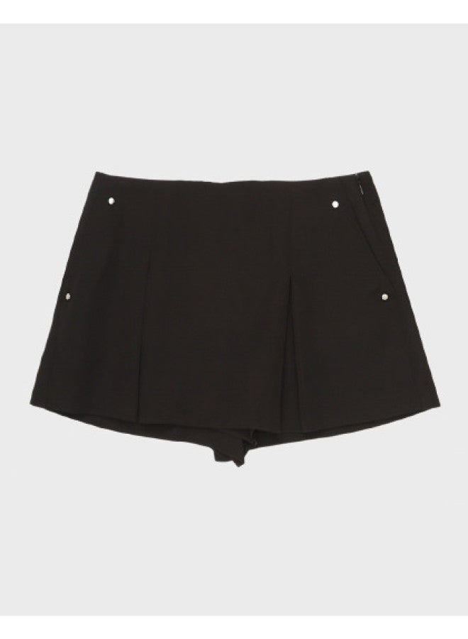Zara Side Zipper Pleated Soft Comfortable Dual-Pocket Business Casual Versatile Short Skirt Pants - Image 1