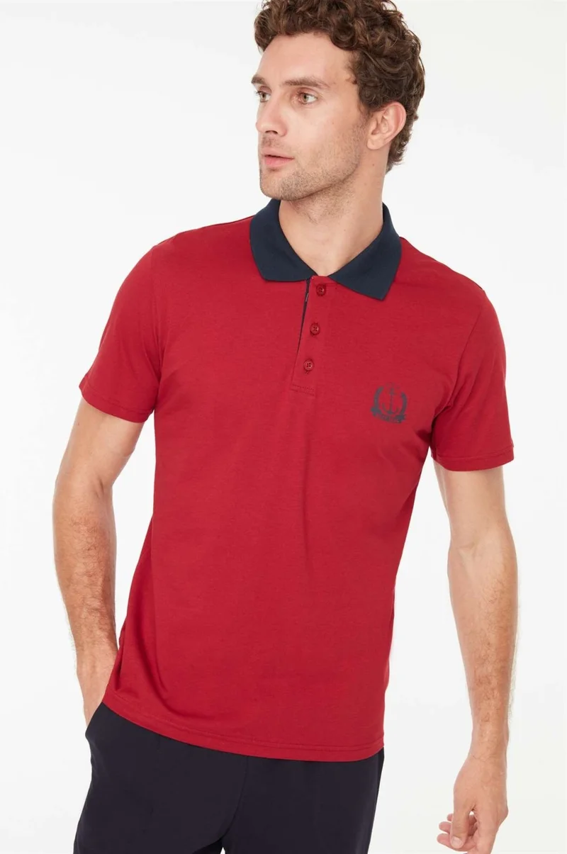 يو اس بولو اسن Mod Collection - Men's Burgundy Capri Set 3823