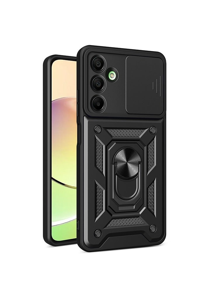 Case Cover Shockproof Protective Case with Camera Protection and Metal Ring Compatible with   Samsung Galaxy A26 (Black) - Image 1