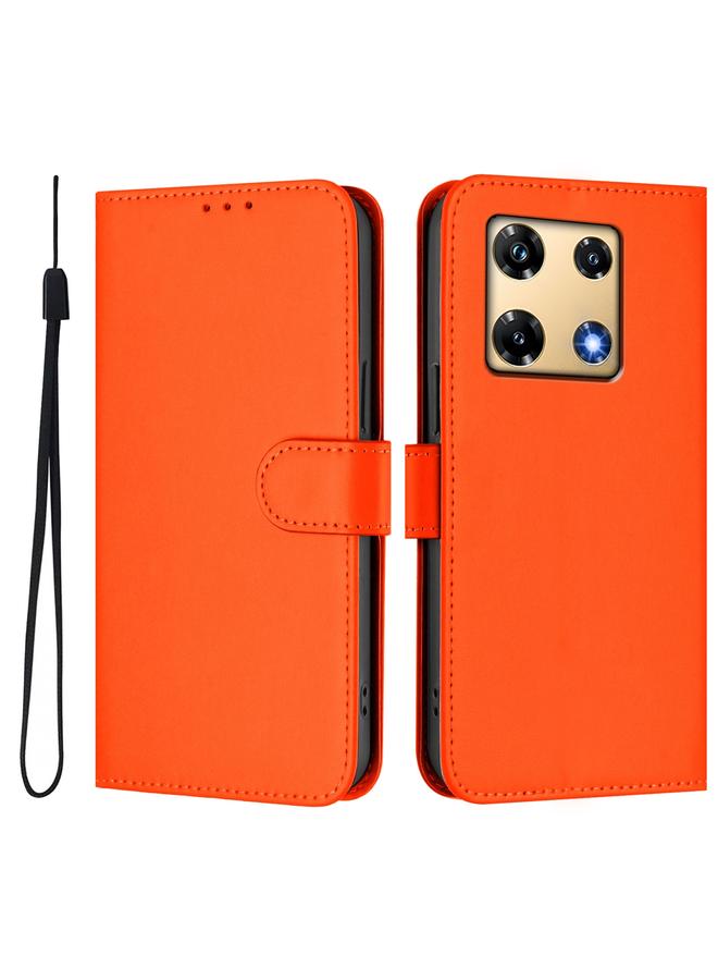 Zaboon Case For Infinix Note 30 Pro 4G Skin Feel Solid Color Leather Phone Case with Lanyard - Image 2