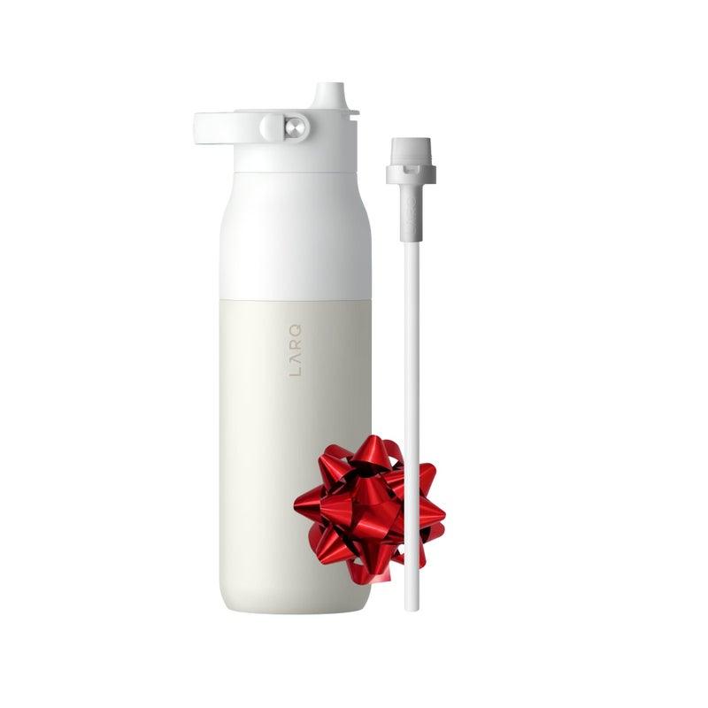 LARQ Bottle Swig Top 34oz - Insulated Stainless Steel Water Bottle With Built-In Silicone Handle | BPA Free | Reusable Water Bottle for Sports, Gym, and Travel, Granite White - Image 1