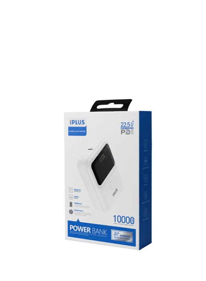 iPlus 10000mAh Power Bank with Fast Charging and Digital Display – White – Travel Friendly - Image 3
