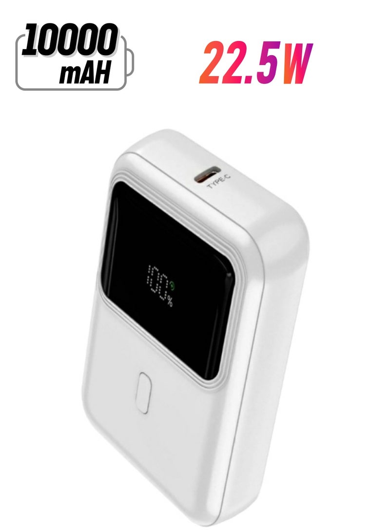 iPlus 10000mAh Power Bank with Fast Charging and Digital Display – White – Travel Friendly - Image 1