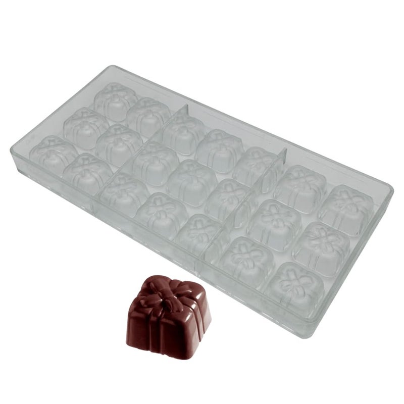 Gift Box Shape Polycarbonate Candy Mould Chocolate Bonbon Mold DIY Chocolate Plastic Tray 2114