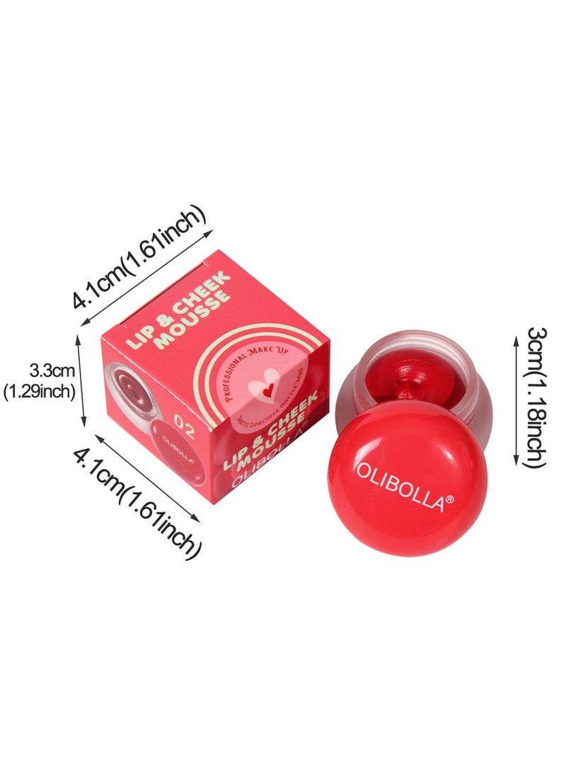 OLIBOLLA - Lip & Cheek Blurry Pudding Pot with Silicone lip brush, Multi-Purpose Velvet Matte Cream for Buildable Color, Lightweight Formula for Lasting Look & Concealing Lip Lines - Image 1